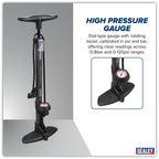 Track Pump with Dial Type Pressure Gauge BC110