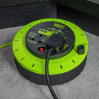 10m Cassette Type Cable Reel with Thermal Trip 2 x 230V & 2 x USB - Hi-Vis Green BCR10G