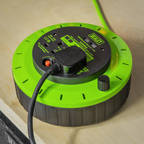 10m Cassette Type Cable Reel with Thermal Trip 2 x 230V & 2 x USB - Hi-Vis Green BCR10G