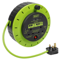 10m Cassette Type Cable Reel with Thermal Trip 2 x 230V & 2 x USB - Hi-Vis Green BCR10G