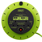 10m Cassette Type Cable Reel with Thermal Trip 2 x 230V & 2 x USB - Hi-Vis Green BCR10G