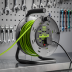 25m Cable Reel with Thermal Trip 4 x 230V - Hi-Vis Green BCR25G