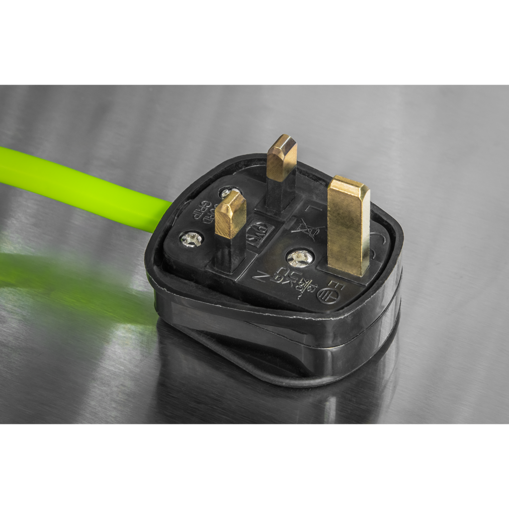 25m Cable Reel with Thermal Trip 4 x 230V - Hi-Vis Green BCR25G