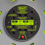 50m Cable Reel with Thermal Trip 4 x 230V - Hi-Vis Green BCR50G