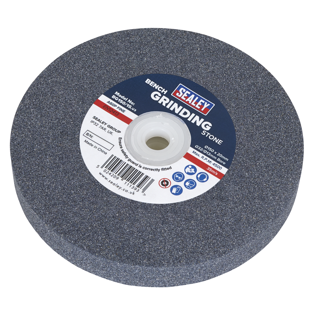 150 x 20mm Grinding Stone 32(13)mm Bore - A60P Fine BG150/15