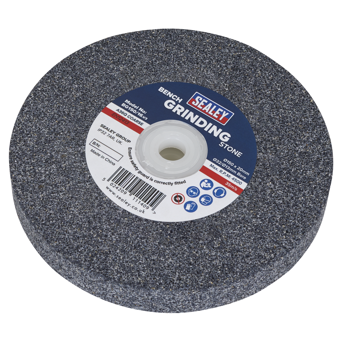 150 x 20mm Grinding Stone 32(13)mm Bore - A36Q Coarse BG150/16