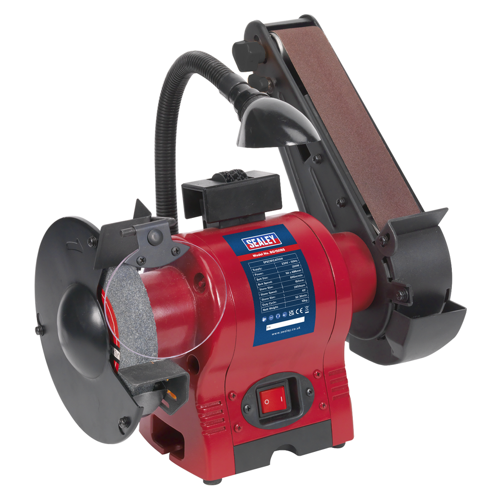 150mm Bench Grinder with 50mm Belt Sander & Worklight 250W/230V BG150BS