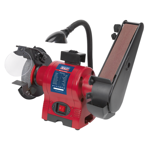 150mm Bench Grinder with 50mm Belt Sander & Worklight 250W/230V BG150BS