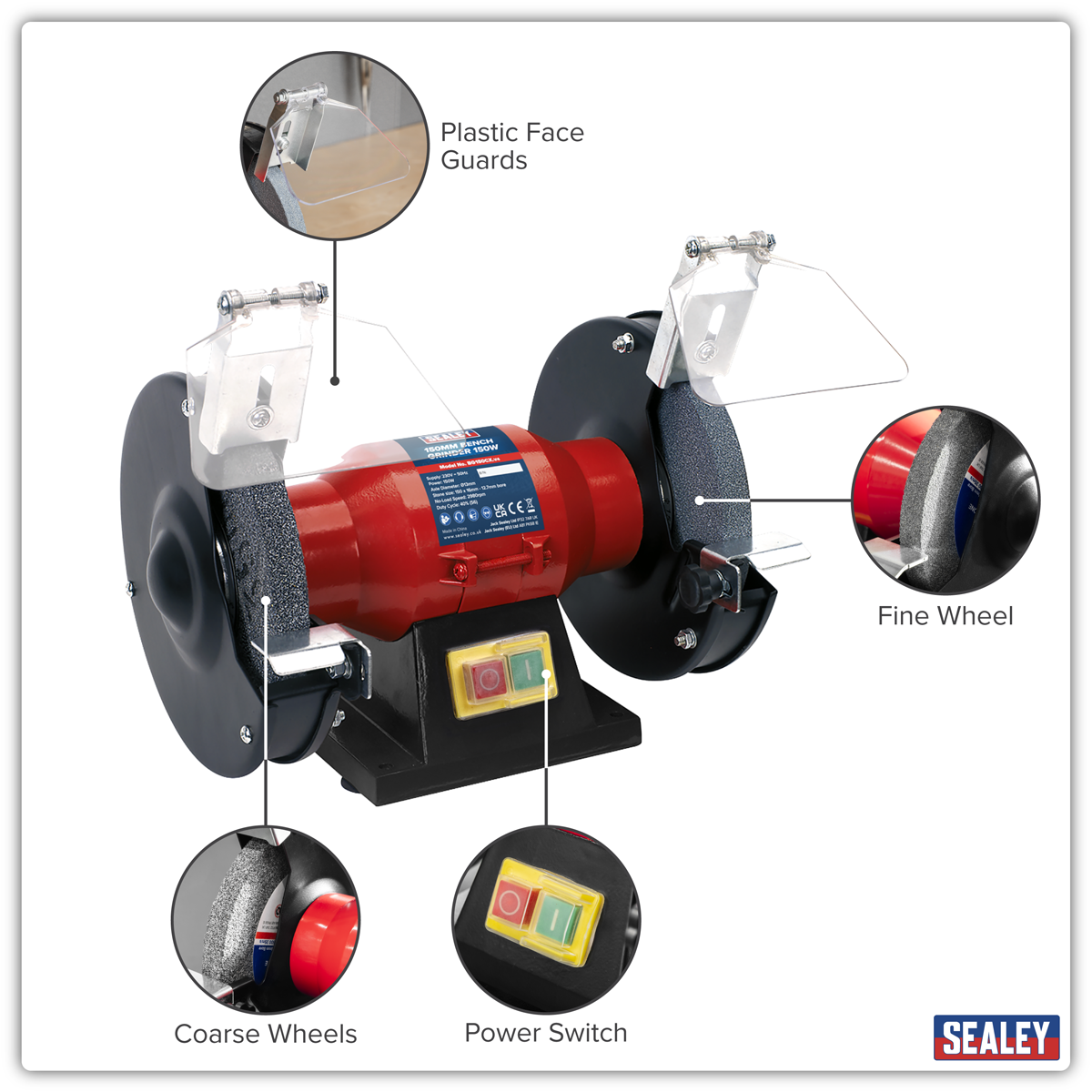 150mm Bench Grinder 150W/230V BG150CX