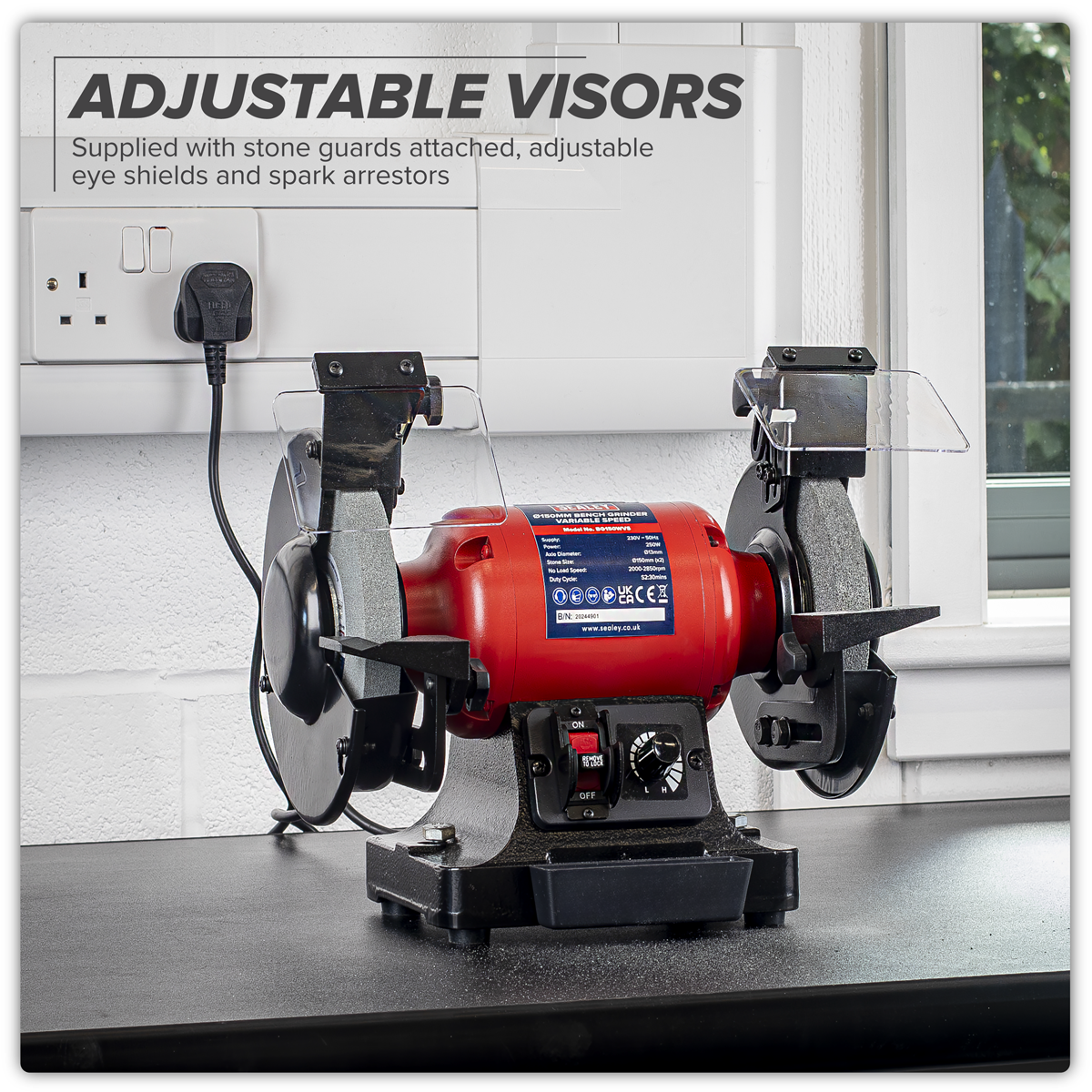 150mm Bench Grinder with Variable Speed 250W/230V BG150WVS