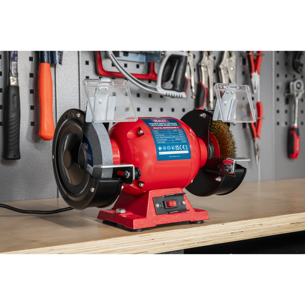 150mm Bench Grinder with Wire Wheel 370W/230V BG150XLW/98