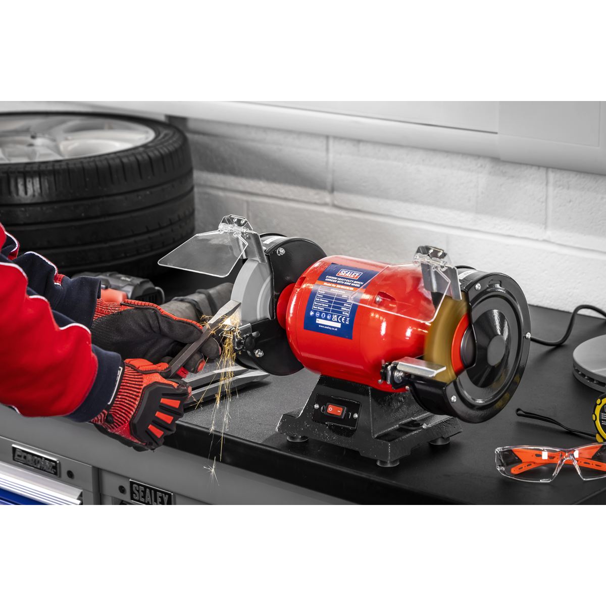 150mm Heavy-Duty Bench Grinder with Wire Wheel 450W/230V BG150XW/99