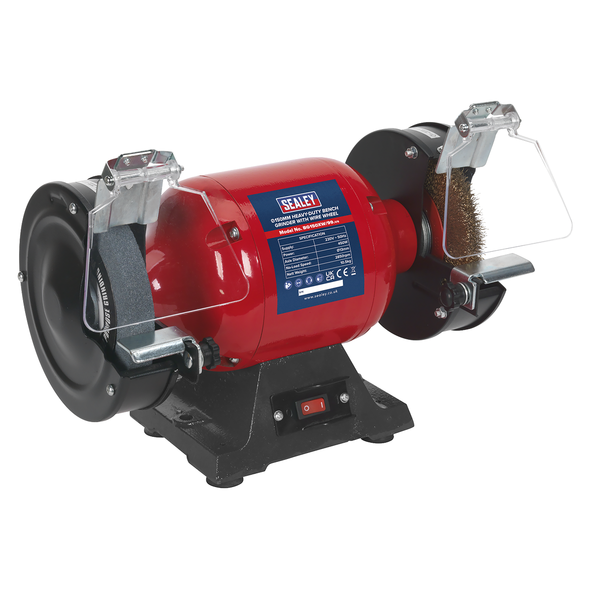 150mm Heavy-Duty Bench Grinder with Wire Wheel 450W/230V BG150XW/99