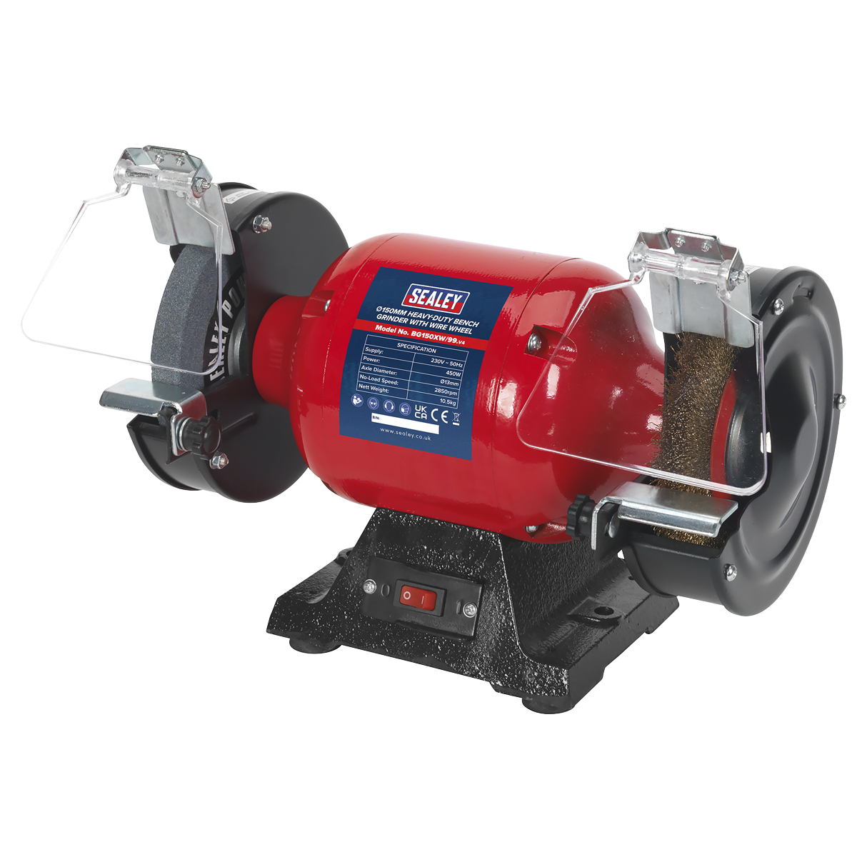 150mm Heavy-Duty Bench Grinder with Wire Wheel 450W/230V BG150XW/99