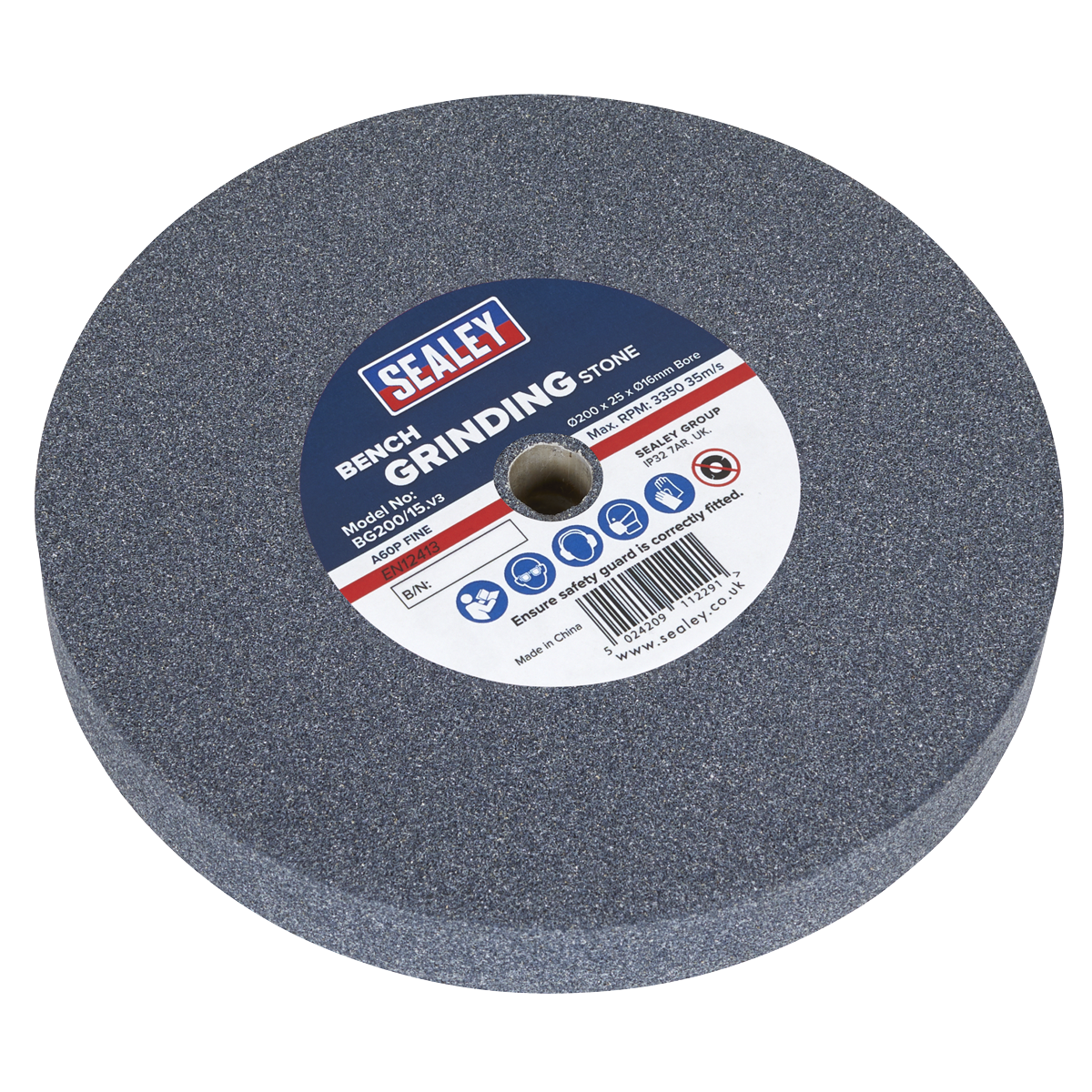 200 x 25mm Grinding Stone 16mm Bore - A60P Fine BG200/15