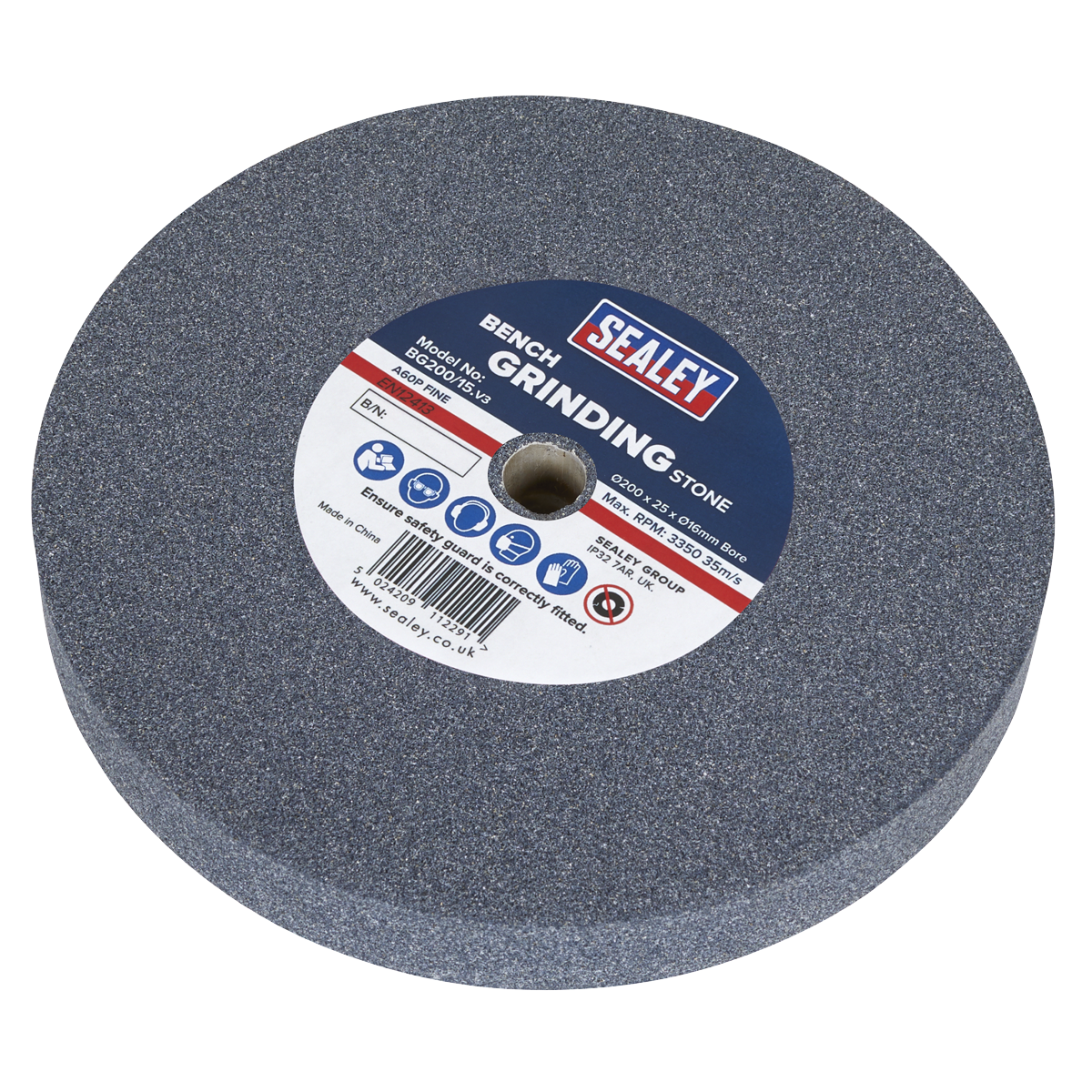 200 x 25mm Grinding Stone 16mm Bore - A60P Fine BG200/15