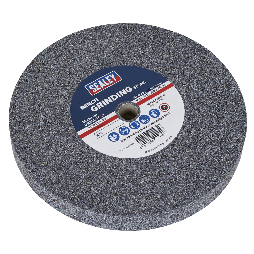 200 x 25mm Grinding Stone 16mm Bore - A36Q Coarse BG200/16