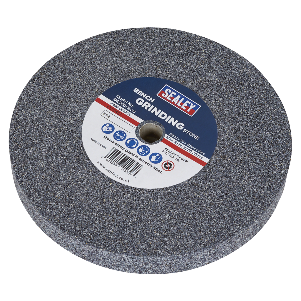 200 x 25mm Grinding Stone 16mm Bore - A36Q Coarse BG200/16