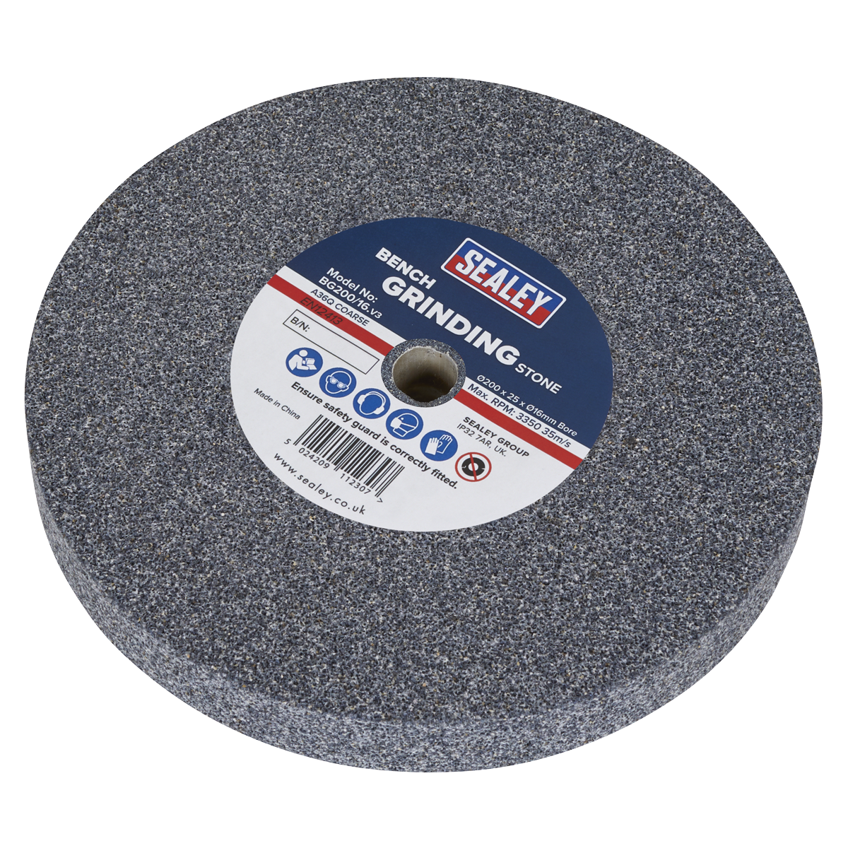 200 x 25mm Grinding Stone 16mm Bore - A36Q Coarse BG200/16