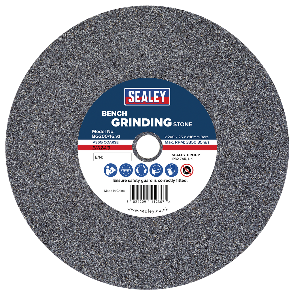200 x 25mm Grinding Stone 16mm Bore - A36Q Coarse BG200/16