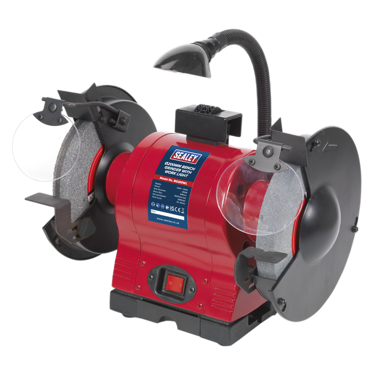 200mm Bench Grinder with Worklight 550W/230V BG200WL
