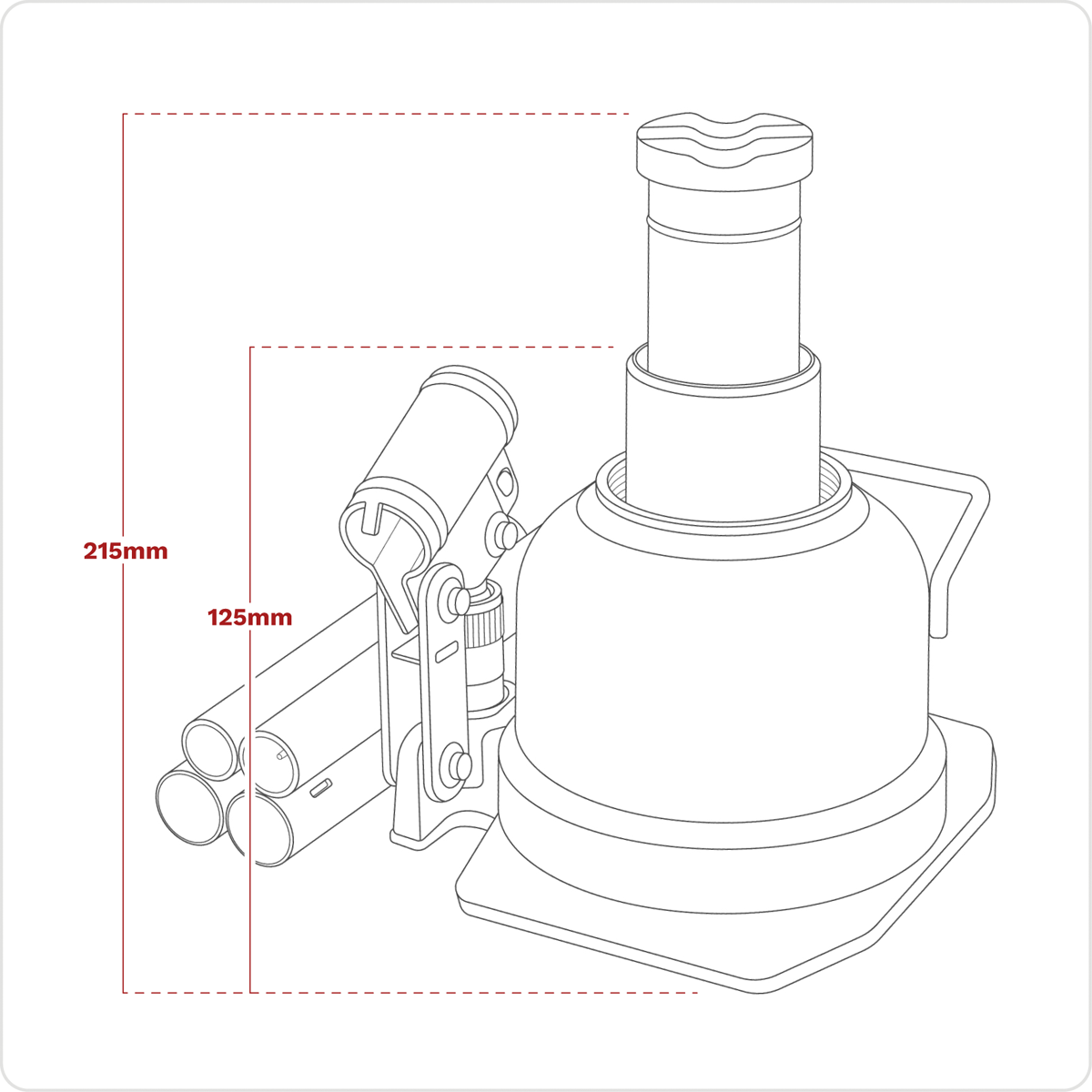 Low Profile Telescopic Bottle Jack 10 Tonne BJ10LE