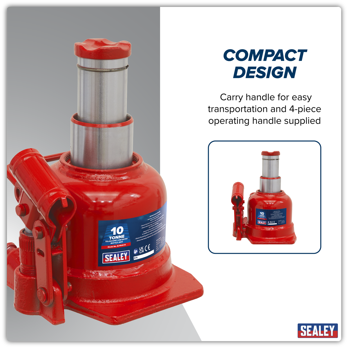 Low Profile Telescopic Bottle Jack 10 Tonne BJ10LE
