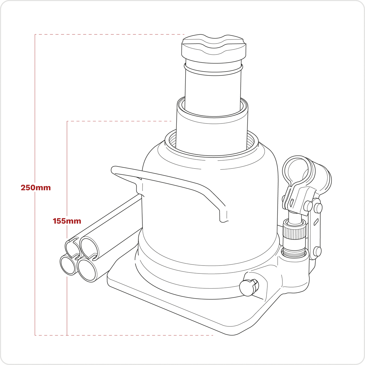 Low Profile Telescopic Bottle Jack 20 Tonne BJ20LE