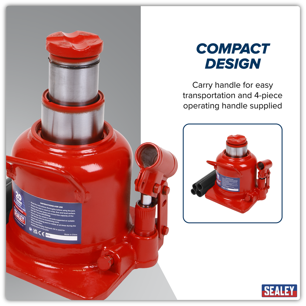 Low Profile Telescopic Bottle Jack 20 Tonne BJ20LE