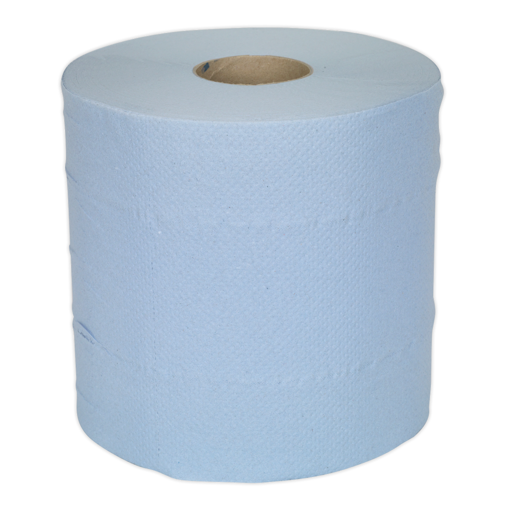 2-Ply Embossed Blue Paper Roll 150m - Pack of 6 BLU150