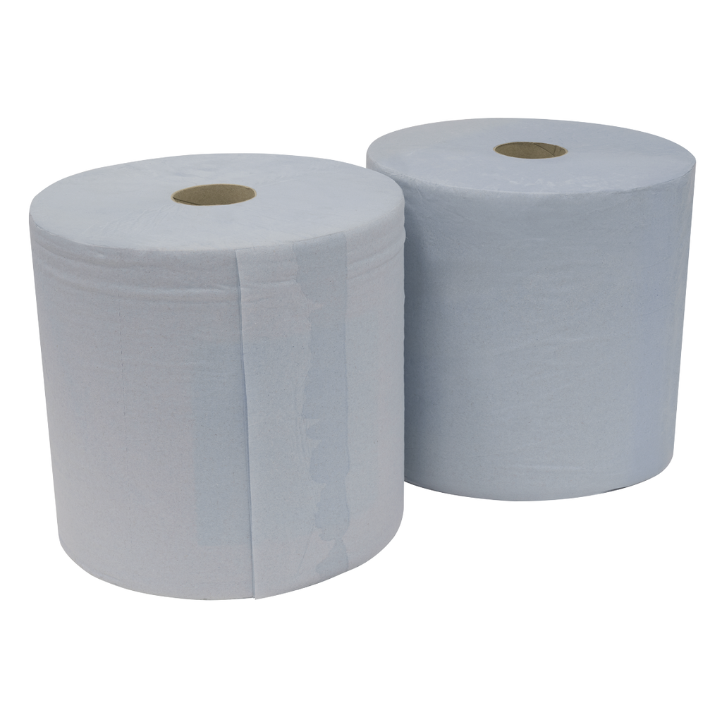2-Ply Blue Wiper Roll 400m x 260mm - Pack of 2 BLU400