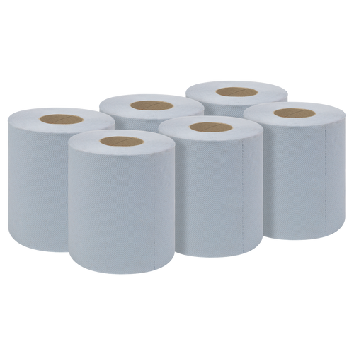 2-Ply Embossed Blue Paper Roll 60m - Pack of 6 BLU60