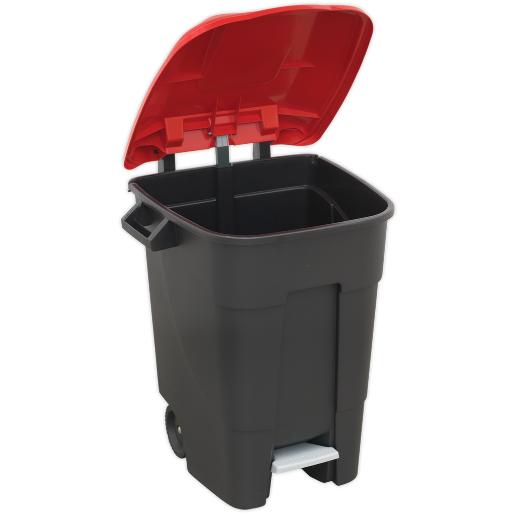 Refuse/Wheelie Bin with Foot Pedal 100L - Red BM100PR