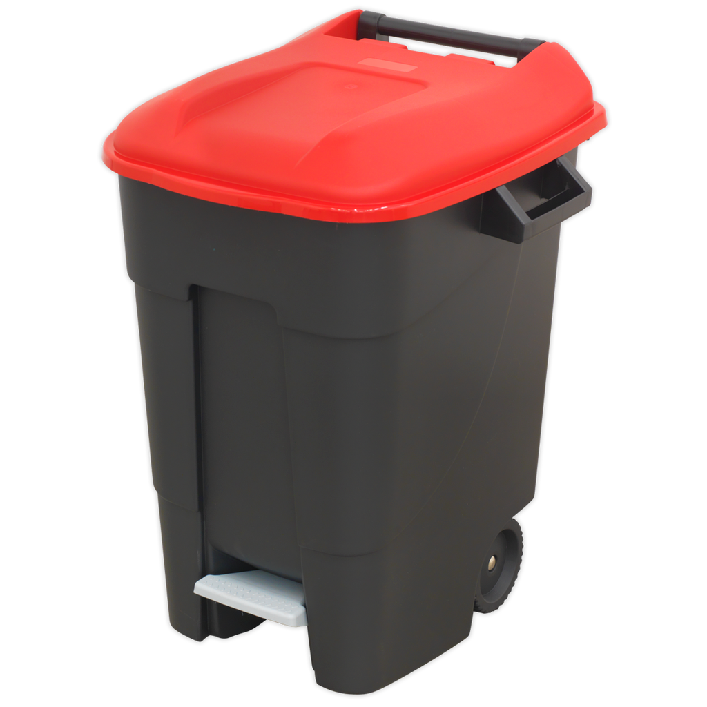 Refuse/Wheelie Bin with Foot Pedal 100L - Red BM100PR