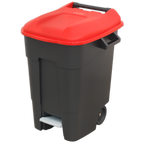 Refuse/Wheelie Bin with Foot Pedal 100L - Red BM100PR