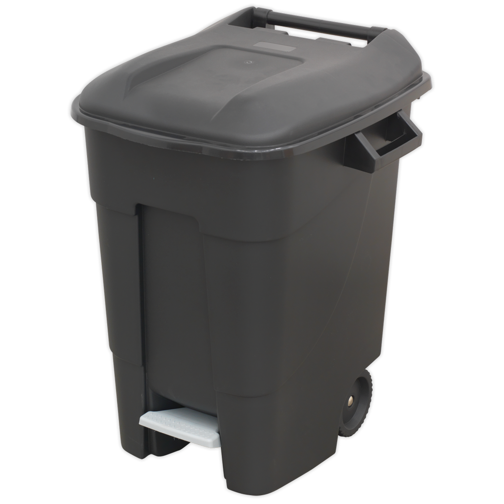 Refuse/Wheelie Bin with Foot Pedal 100L - Black BM100P