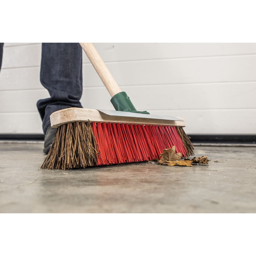 Heavy-Duty Stiff/Hard Bristle Broom with Scraper 16"(405mm) BM16SC