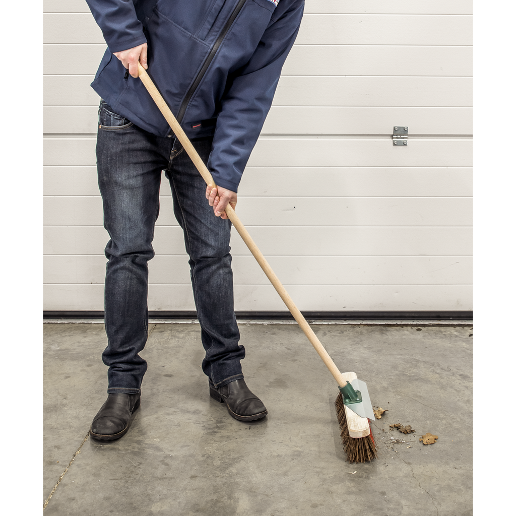 Heavy-Duty Stiff/Hard Bristle Broom with Scraper 16"(405mm) BM16SC