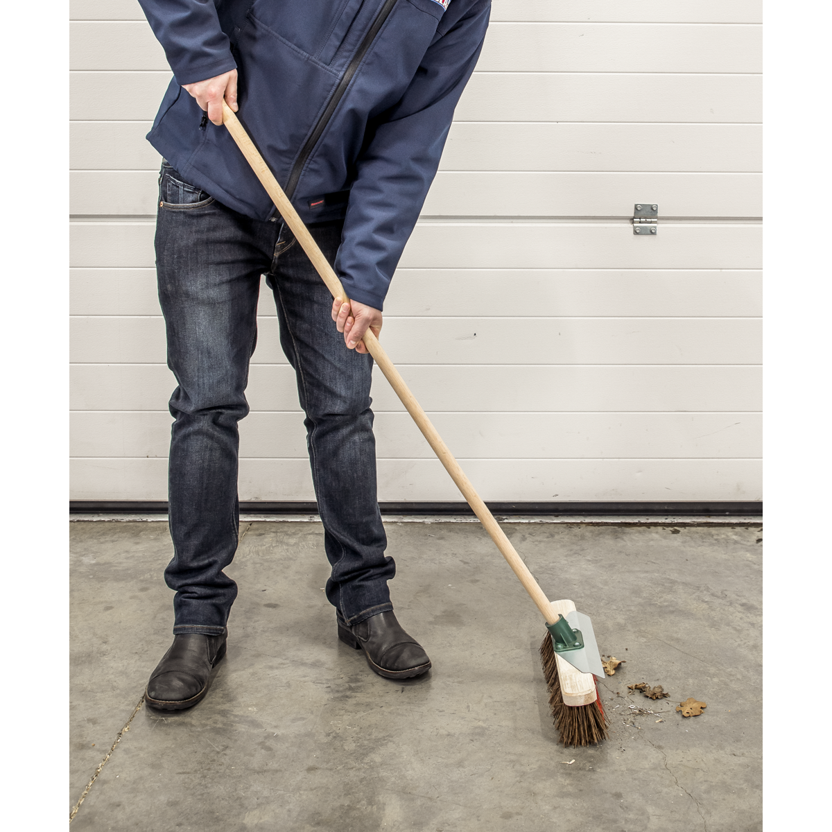 Heavy-Duty Stiff/Hard Bristle Broom with Scraper 16"(405mm) BM16SC