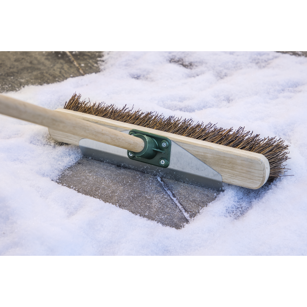 Heavy-Duty Stiff/Hard Bristle Broom with Scraper 16"(405mm) BM16SC