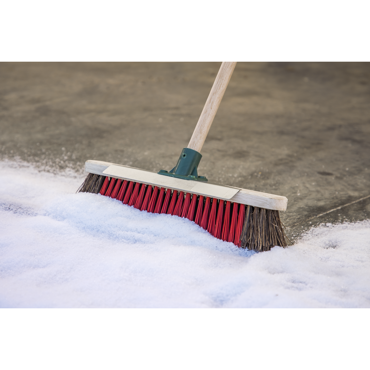 Heavy-Duty Stiff/Hard Bristle Broom with Scraper 16"(405mm) BM16SC