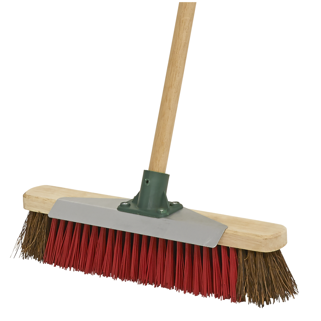 Heavy-Duty Stiff/Hard Bristle Broom with Scraper 16"(405mm) BM16SC