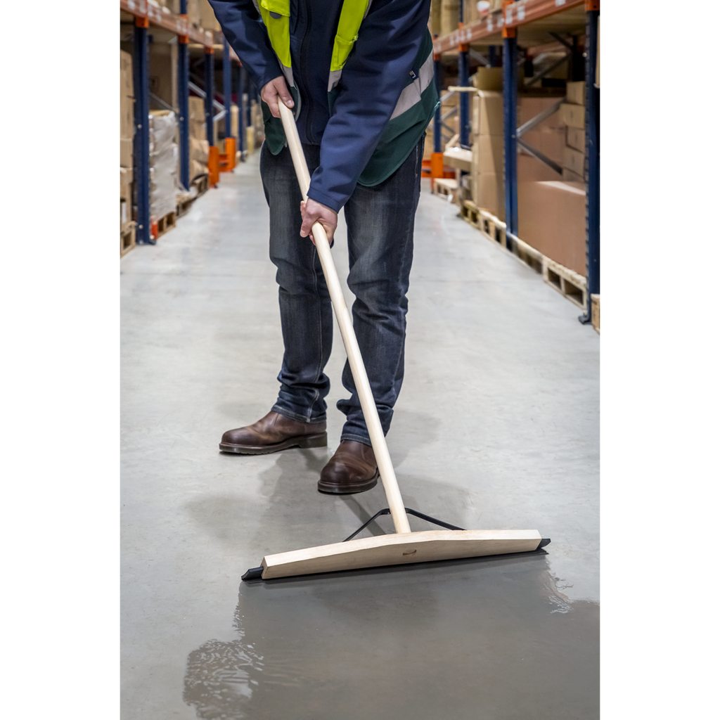 Rubber Floor Squeegee with Wooden Handle 24"(600mm) BM24RS