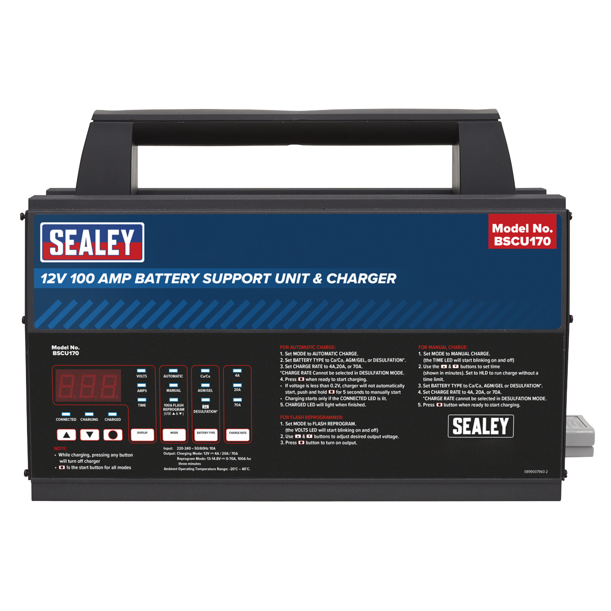 12V Battery Support Unit & Charger 100A BSCU170