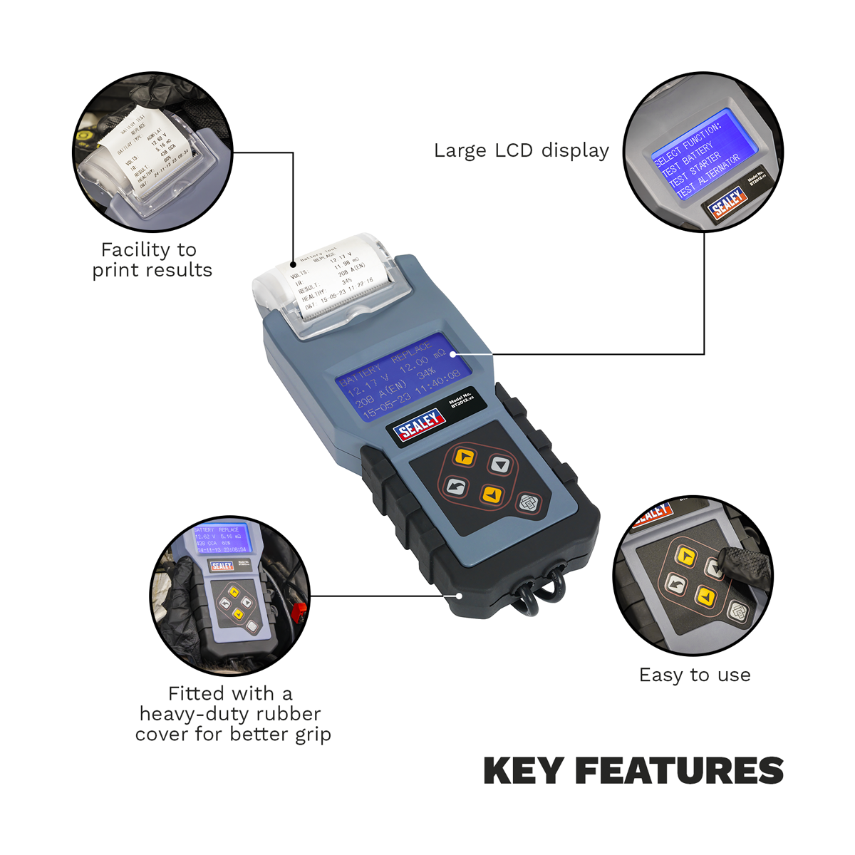 Digital Battery & Alternator/Starter Tester with Printer 12V BT2012