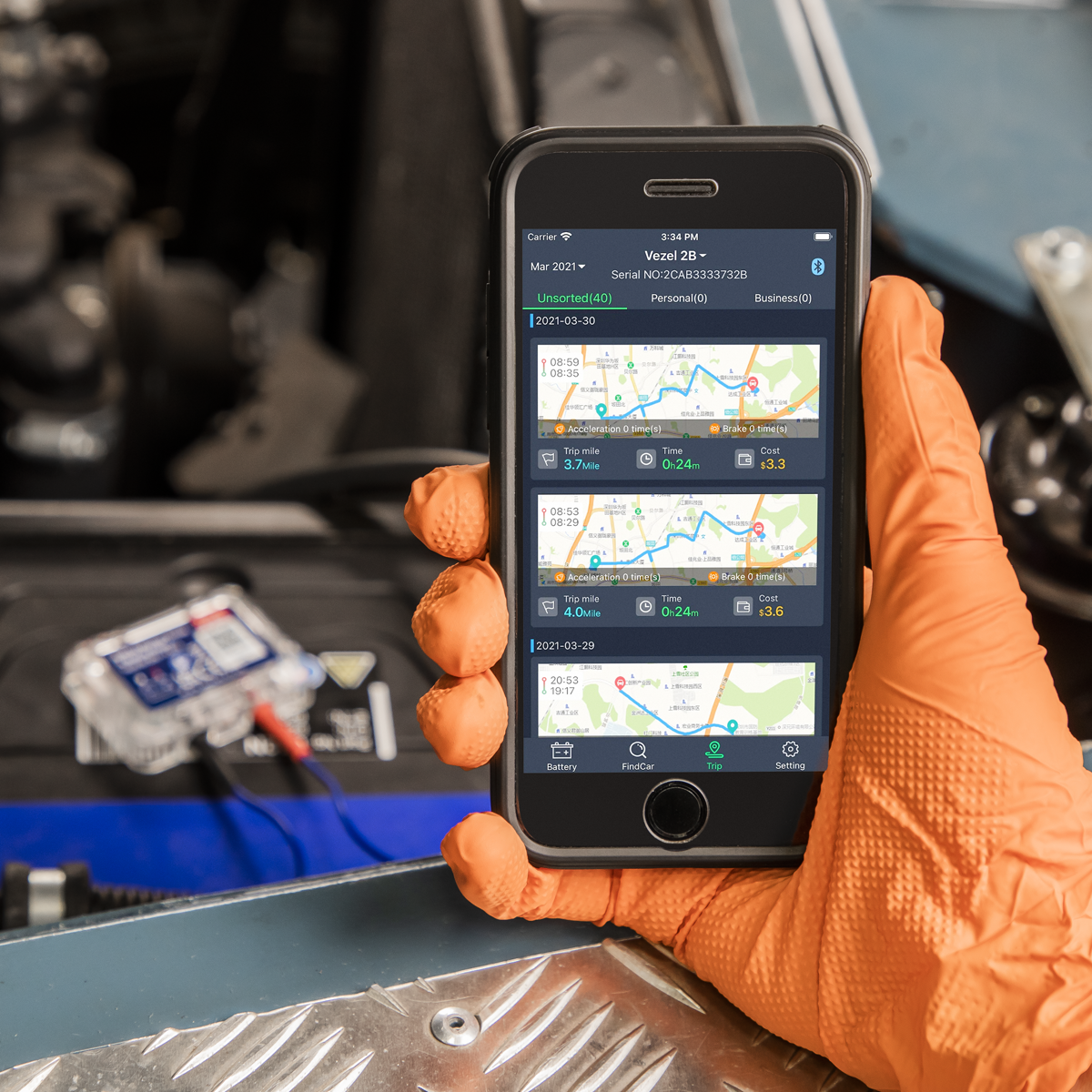 Vehicle Finder & Battery Monitor Sensor BT2020