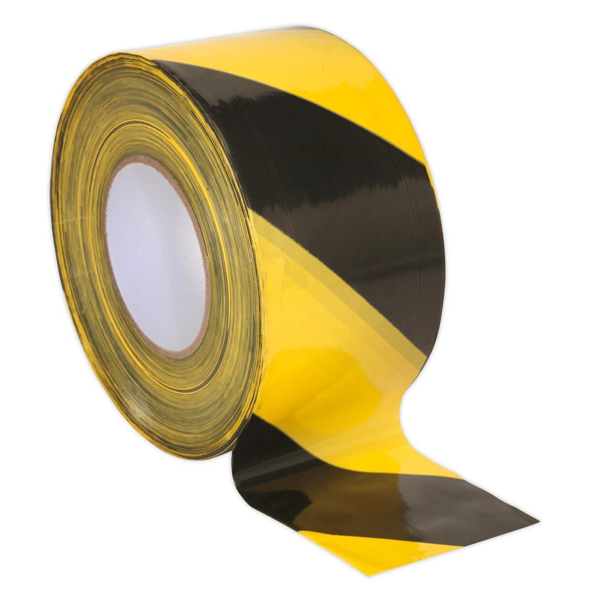 Non-Adhesive Hazard Warning Barrier Tape 80mm x 100m - Black/Yellow BTBY