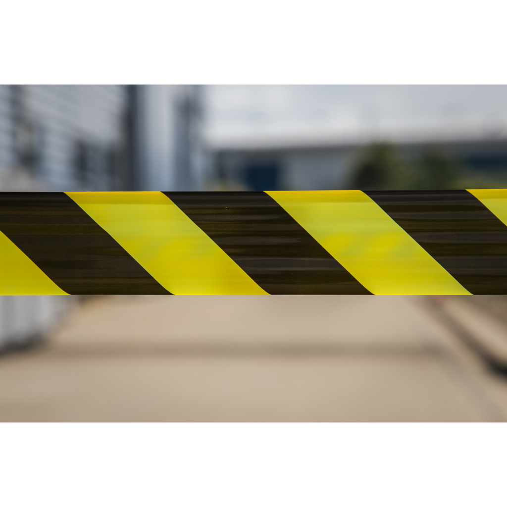 Non-Adhesive Hazard Warning Barrier Tape 80mm x 100m - Black/Yellow BTBY