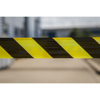 Non-Adhesive Hazard Warning Barrier Tape 80mm x 100m - Black/Yellow BTBY