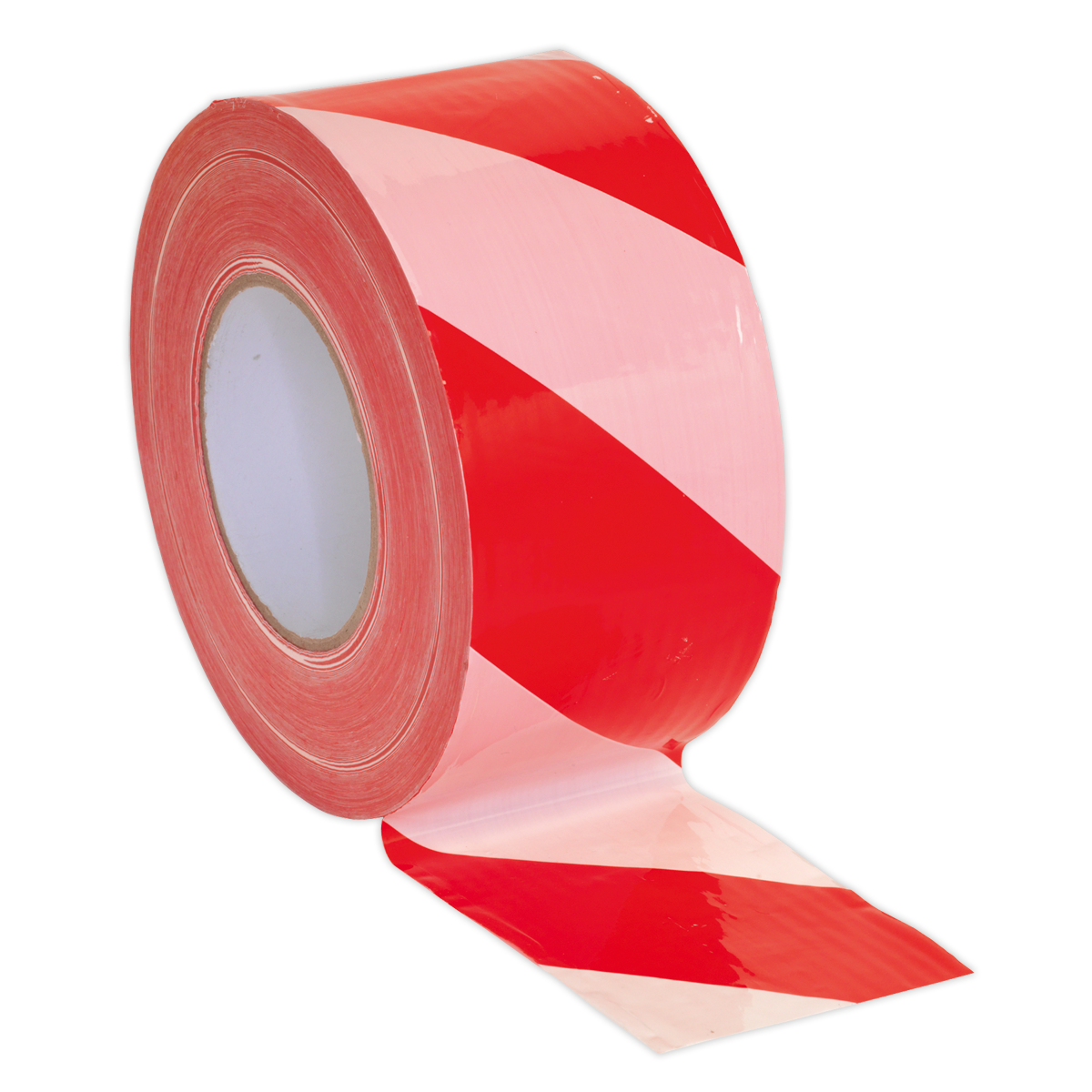 Non-Adhesive Hazard Warning Barrier Tape 80mm x 100m - Red/White BTRW
